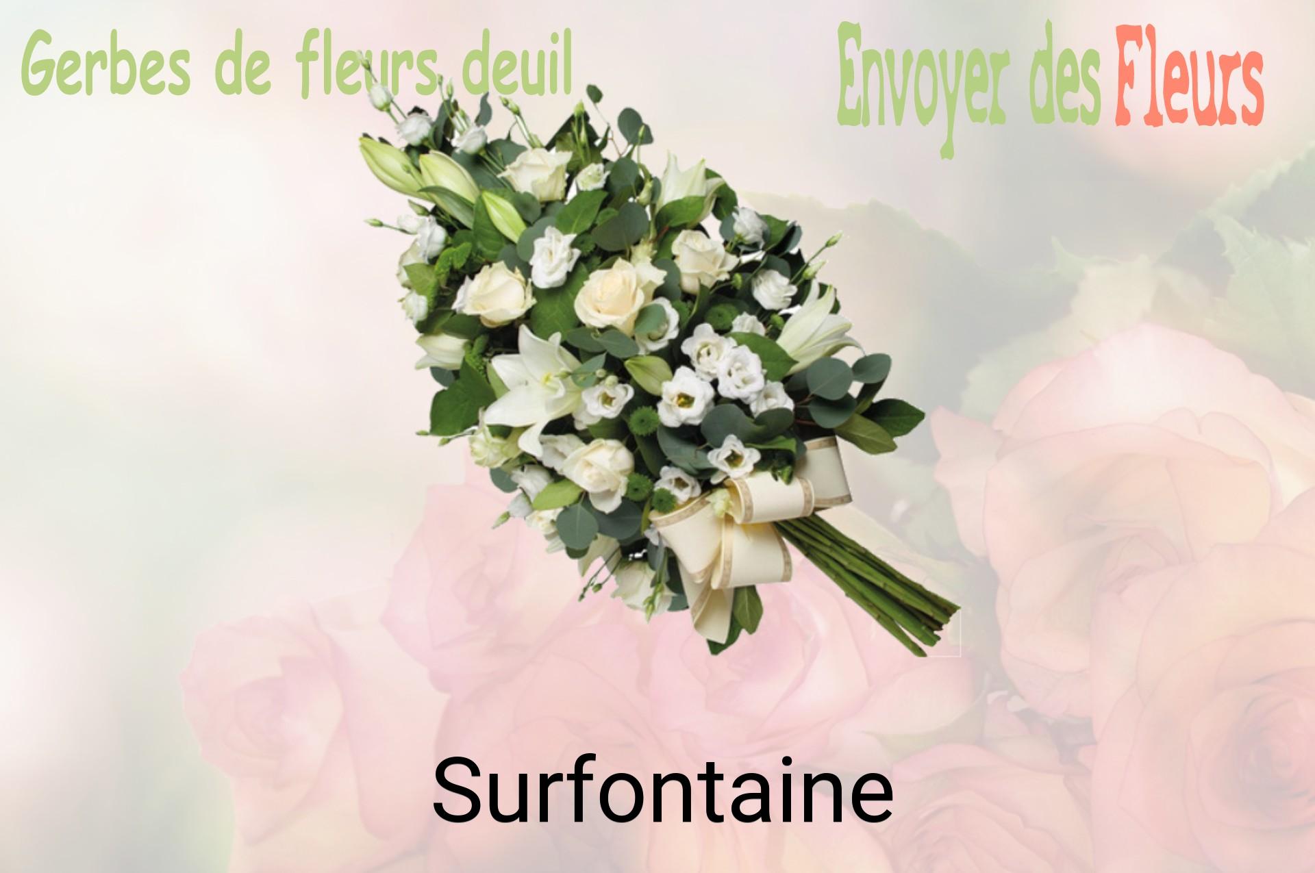Gerbe de fleurs de deuil livrée à Surfontaine